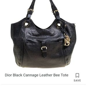 Christian Dior Cannage leather bee tote